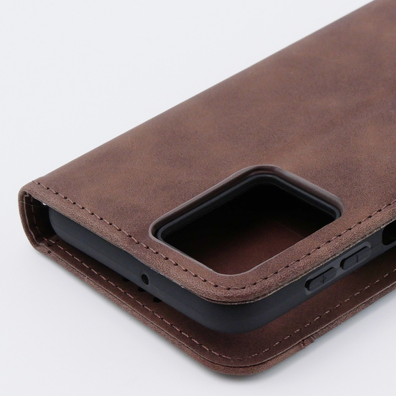 Футляр з клапаном для Motorola Moto G54 5G, Card Slot, коричневий