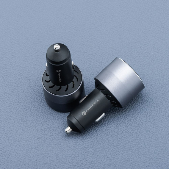 Автомобільний зарядний пристрій Forcell F-Energy Alu 85 Вт, 2 × USB-C + USB-A, PD / QC 4.0 / SFC 2.0