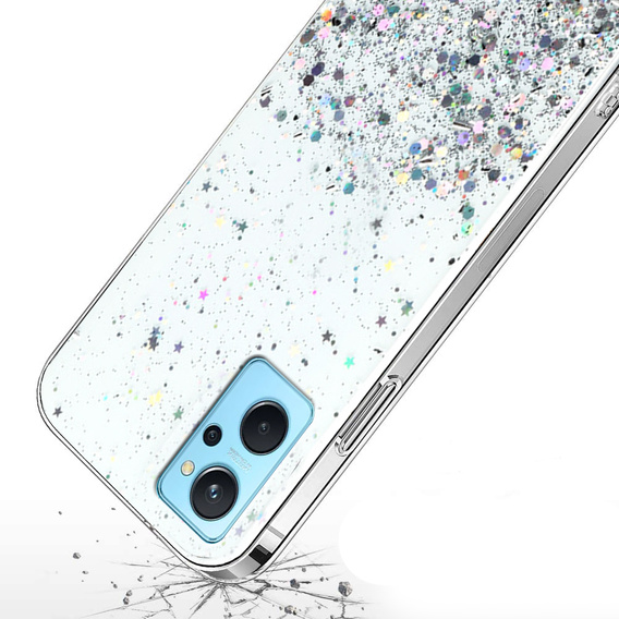Чoхол до Realme 9i / Oppo A96, Glittery, сріблястий