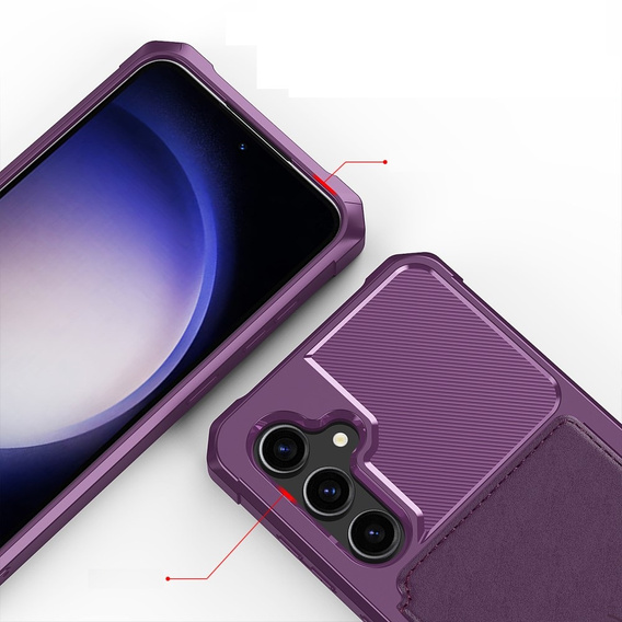 Чехол для Samsung Galaxy S23 FE, Card Holder Kickstand, фиолетовый