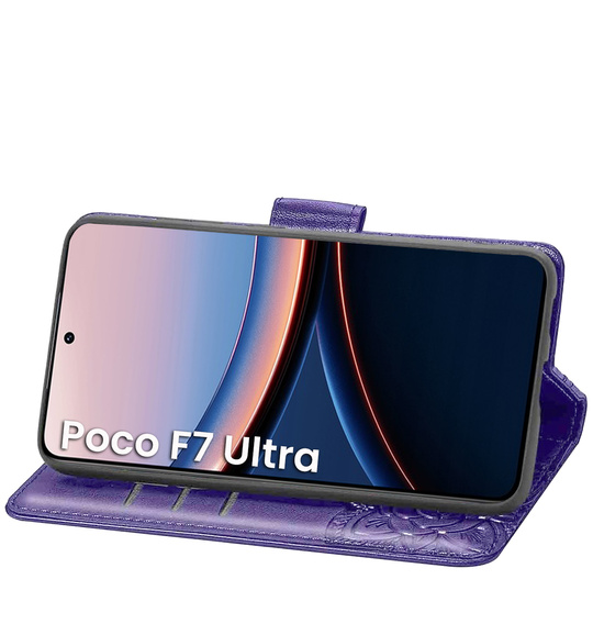 Чохол-книжка для Xiaomi Poco F7 Ultra, Butterfly, фіолетовий