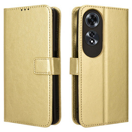 Футляр з клапаном для Oppo A60, Crazy Horse Wallet, золотий