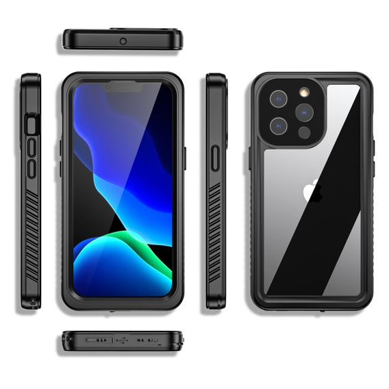 Водонепроницаемый чехол IP68 для iPhone 13 Pro, чёрный
