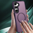 Чехол для Samsung Galaxy S21 FE, для MagSafe, ERBORD Matt Case, тёмно-фиолетовый + стекло для экрана