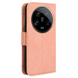Футляр з клапаном для Xiaomi 14 Ultra, Card Slot, рожевий