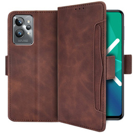 Футляр з клапаном для Realme GT2 Pro, Card Slot, коричневий