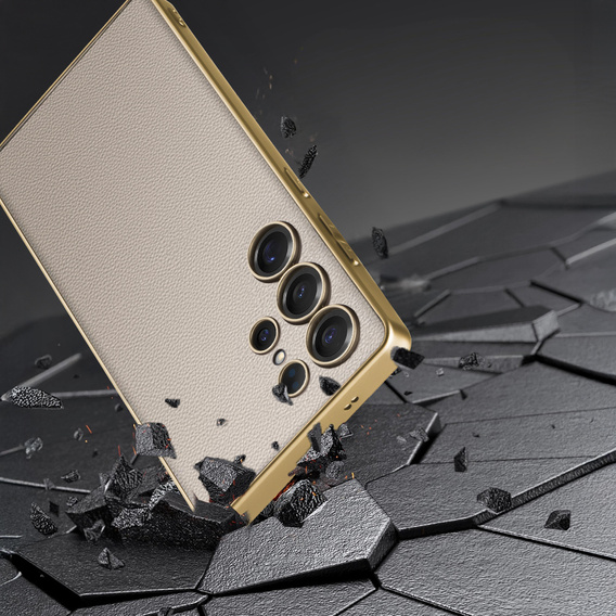 Чехол до Samsung Galaxy S25 Ultra, GKK Leather, титановый серый