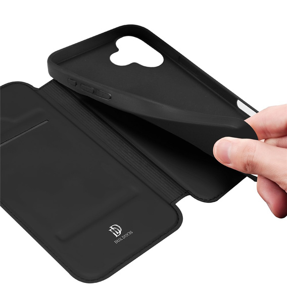 Чехол Dux Ducis для iPhone 17, Skin Pro, с клапаном, со слотом для карт, черный