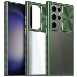 Чехол до Samsung Galaxy S23 Ultra, Slide Camera, зелёный