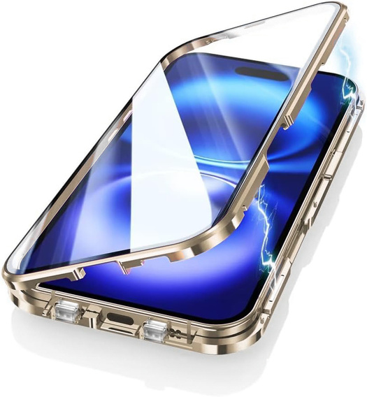 Магнітний чохол Dual Glass MagSafe для iPhone 16, золотий
