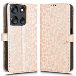 Флип-кейс для Motorola Moto G56 5G, Wallet Rhombus, золотой