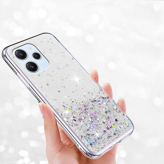 Чехол до Xiaomi Redmi 12, Glittery, прозрачный
