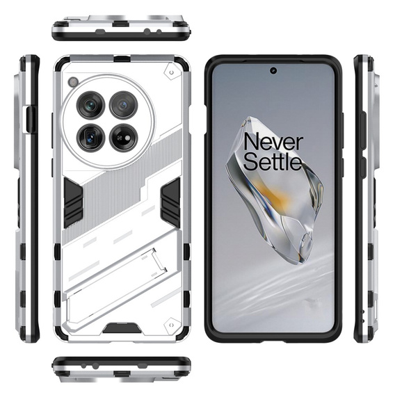 Чехол для OnePlus 12 5G, Military kickstand, белый