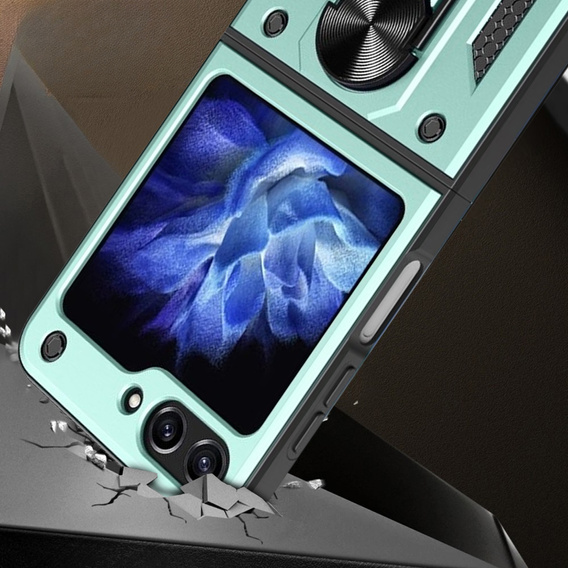 Бронированный Чехол до Samsung Galaxy Z Flip5 5G, Nox Case Ring, зелёный