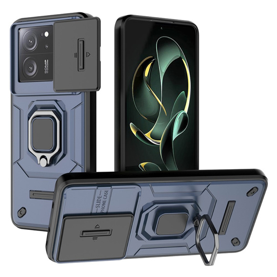 Чехол для Xiaomi 13T / 13T Pro, KickStand Camera Lens, синий