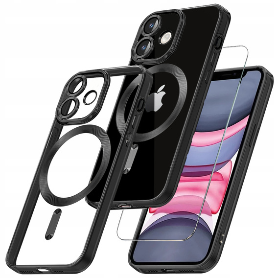 Чохол для iPhone 11, Electro MagSafe, чорний + Скло на екран