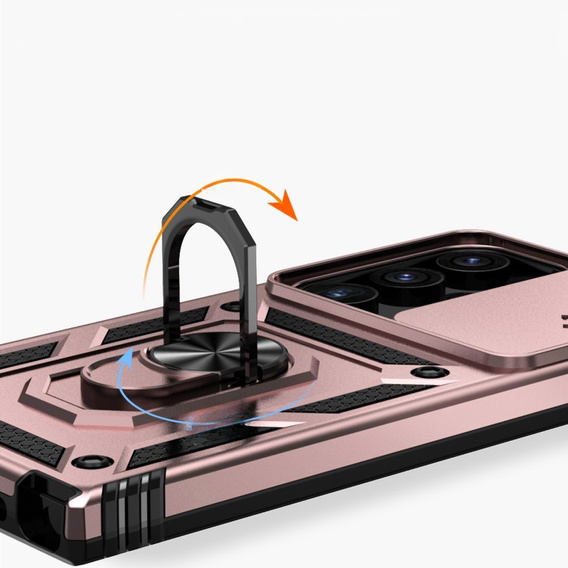 Чехол NOX Camera Slide Samsung Galaxy S24 Ultra, CamShield Slide, розовый rose gold