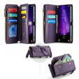 Чехол CASEME для Samsung Galaxy S24 FE, RFID Leather Wallet, с плечевым ремнем, фиолетовый