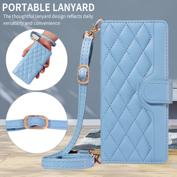 Чохол з клапаном Rhombus Crossbody Leather для Motorola Edge 70