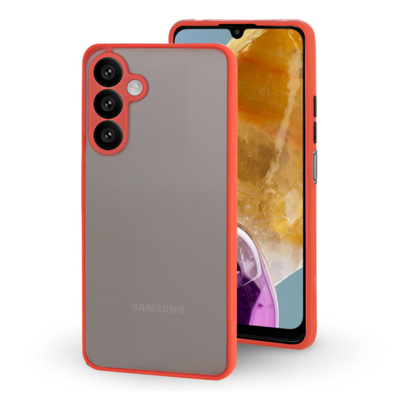 Тонкий корпус для Samsung Galaxy M15 5G, Slim, прозрачный / красный