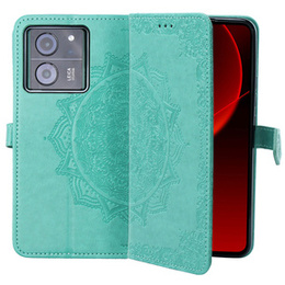 Откидной чехол для Xiaomi 13T / 13T Pro, Mandala, зелёный