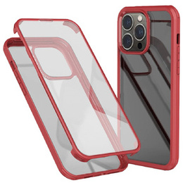 Чохол із загартованим склом та рамкою з TPU для iPhone 14 Pro Max, червоний