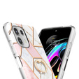 Чохол Slim Case Ring до Motorola Edge 20 Lite, Marble Pattern, Pink/White