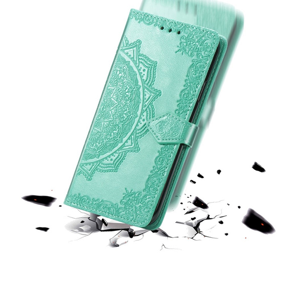 Откидной чехол для Motorola Edge 50 Pro, Mandala, зелёный