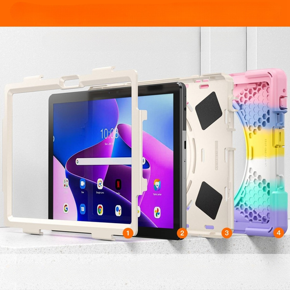 Чехол для Lenovo Tab M10 Gen 3 TB-328FU / TB-328XU, Kickstand 360, Colorful