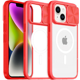 Чехол до iPhone 15, Slide Camera Magsafe, красный