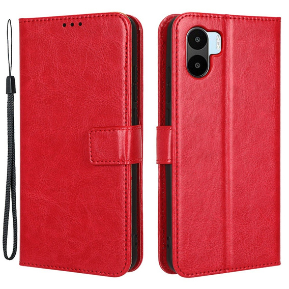 Откидной чехол для Xiaomi Redmi A1 4G / A2 4G, Crazy Horse Wallet, красный