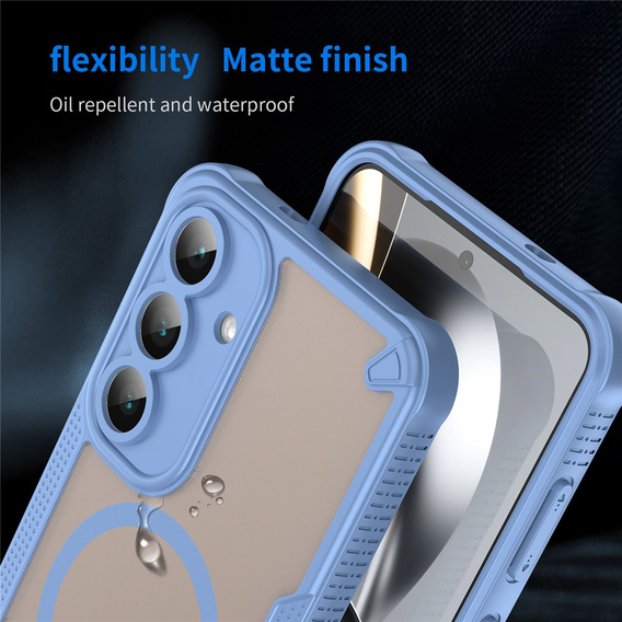 Бронированный чехол для Samsung Galaxy S25 FE, для MagSafe, матовый черный