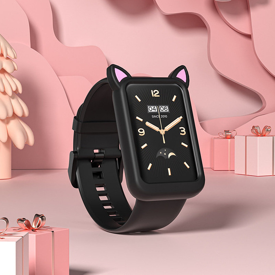 Силиконовый чехол CAT EARS для Xiaomi Mi Band 7 Pro, Black
