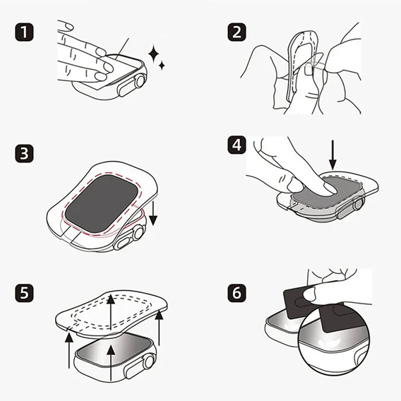 2x закаленное стекло с монтажной рамкой ERBORD для Apple Watch Ultra 1/2/3 49 мм