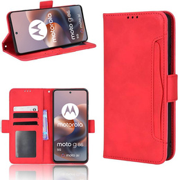 Футляр з клапаном для Motorola Moto G86 5G, Card Slot, червоний