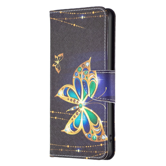 Чохол-книжка для Samsung Galaxy A25 5G, Wallet Butterfly, чорний + скло 9H 