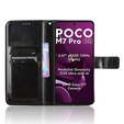 Футляр з клапаном для Xiaomi Poco M7 Pro 5G, Crazy Horse Wallet, чорний