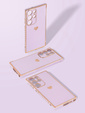 Чехол для Samsung Galaxy S24 Ultra, Electro heart, фиолетовый + полное клеевое керамическое стекло