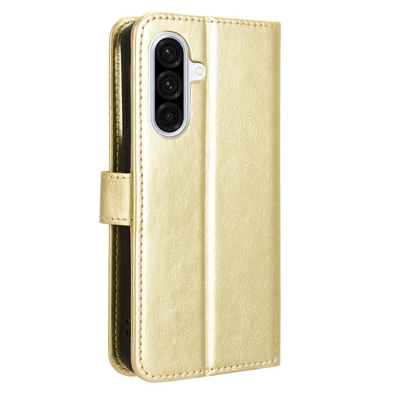 Откидной чехол для Samsung Galaxy A56, Crazy Horse Wallet, золотой