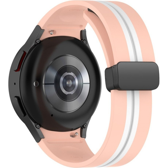 Силиконовый ремешок для Samsung Galaxy Watch 4 / 5 40/42/44/46/45MM PRO, Pink / White