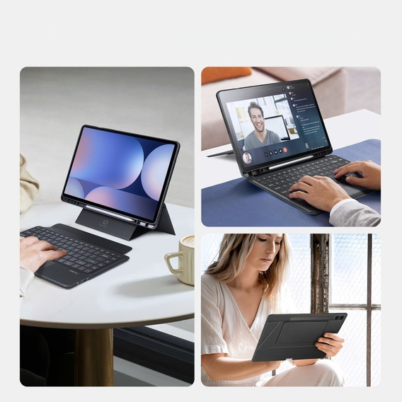 Чехол-клавиатура для Samsung Galaxy Tab S8 Ultra / S9 Ultra / S10 Ultra, Dux Ducis DK Series, черный