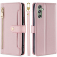 Откидной чехол для Samsung Galaxy M34, Wallet Zipper Pocket, розовый