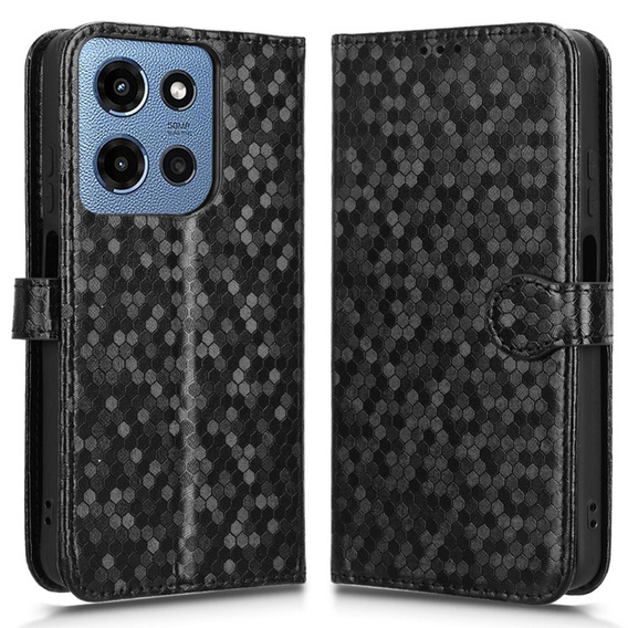 Чохол-фліп для Motorola Moto G86 5G, Wallet Rhombus, чорний