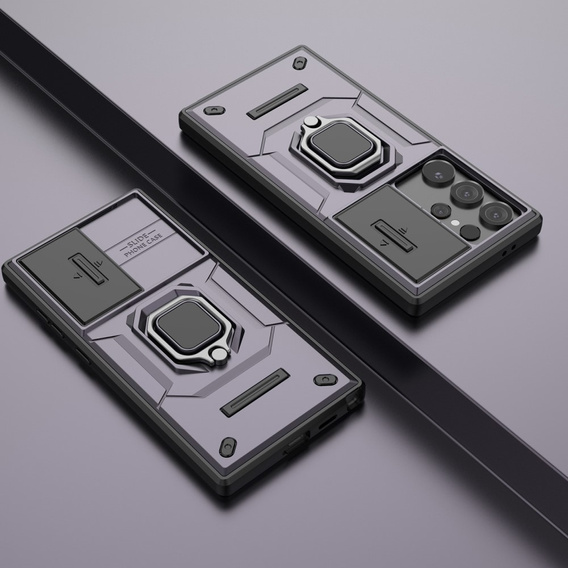 Чехол для Samsung Galaxy S24 Ultra, KickStand Camera Lens, фиолетовый