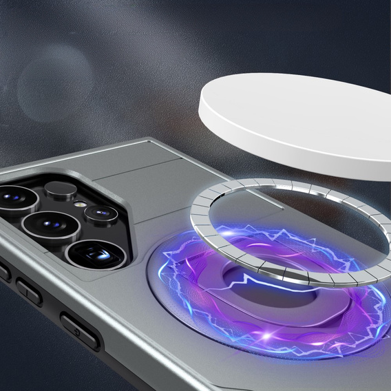 Чехол MagSafe для Samsung Galaxy S24 Ultra, Military Magnet, зелёный