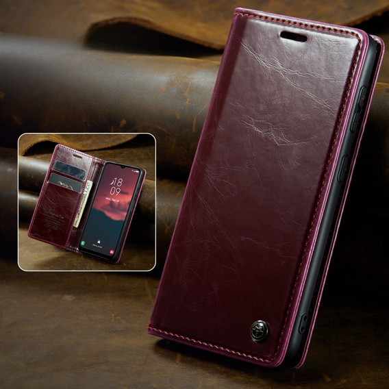 Флип-кейс CASEME для Samsung Galaxy A34 5G, Waxy Textured, красный