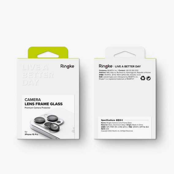 Cтекло Ringke для камеры iPhone 15 Pro / 15 Pro Max