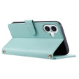 Чохол-сумка для iPhone 16, Rhombus Crossbody Leather, зелений