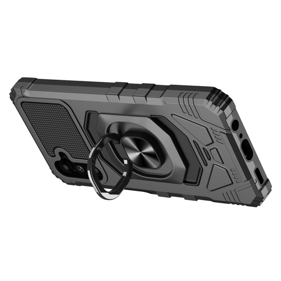 Чехол для Samsung Galaxy S23 FE, бронированный с подставкой и ручкой-планшетом, фиолетовый