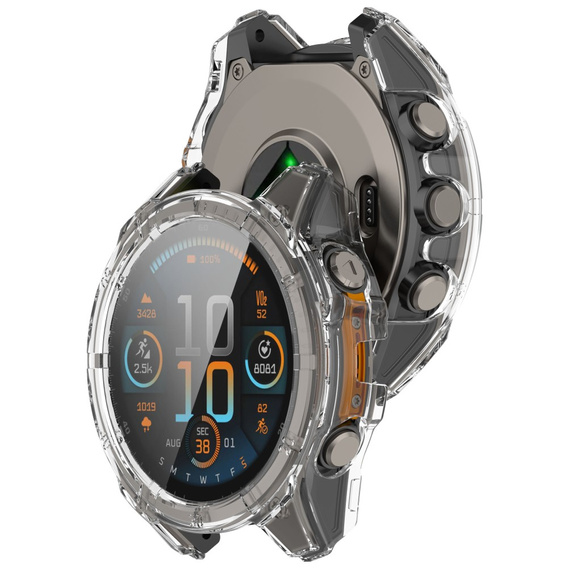 Чехол 2 в 1 + закаленное стекло для Garmin Fenix 8 43mm, прозрачный